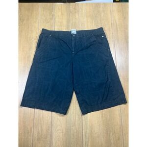 Nike women's Navy Blue Geometric Grid Pattern Cargo Shorts Cotton Blend Sz Lg/32